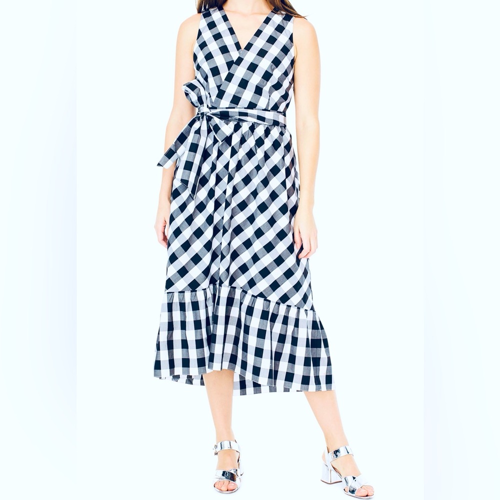 BLACK GINGHAM POPLIN DRESS| J CREW | SZ 6